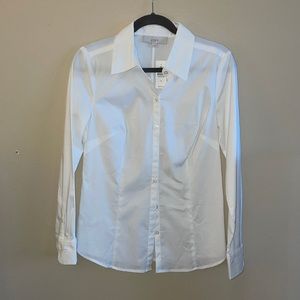 Ann Taylor Loft Women’s White Cotton Shirt Blouse Sz 8